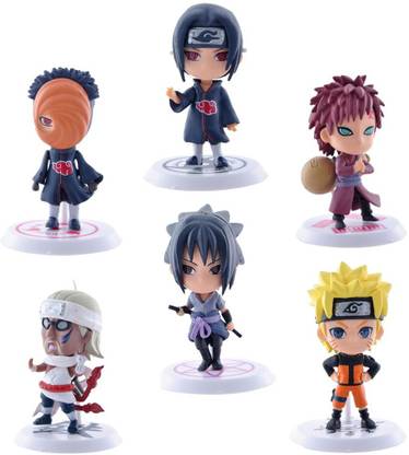 BACKGAMMON PVC Anime Naruto Action Figures, 7cm (Multicolour) - Pack of 6