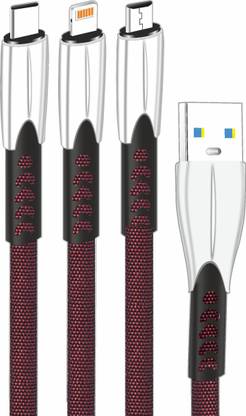 Foxin Micro USB Cable 2 A 1.2 m Fabric Braided 3-in-1 Multi-Functional Charging Cable FDC-MAC07