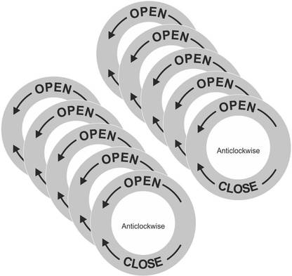 rangvishwa Open-Close with Anti-Clockwise direction Arrow Emergency Sign