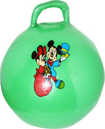 DigitalGoal Hopping Bouncing jumping Inflatable Hop Ball Toys for Children, Kids Mickey Mouse Air Ball with Handle (Green)