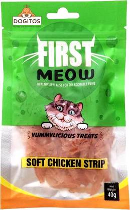 Dogitos First Meow Soft Chicken Strip Healthy Cat Treats 40G Chicken Cat Treat