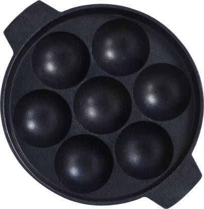 Spiti Smart Kuli PANIYARAM Maker 7 Pits Roasting Pan 24 cm diameter with Lid 7 L capacity