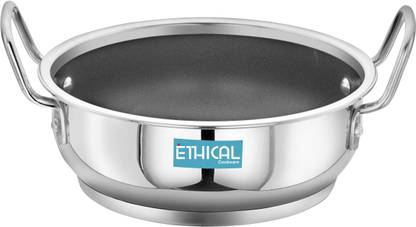 Ethical Stainless Steel Encapsulated Bottom Non Stick Kadhai 4.40 L / 28.50 CM Kadhai 28.5 cm diameter 4.4 L capacity