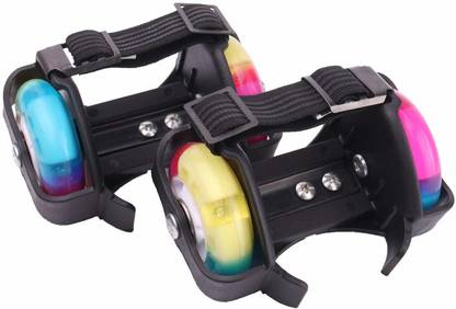 Amitasha Adjustable 2 Wheel Roller Skates with LED Flash Light Quad Roller Skates - Size 2-10 UK