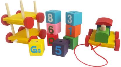 jeaah Whirlwind Pull-along Train | Number and Alphabet Rotating Blocks | Early Educational Toys for Toddlers Kids 2 + Years