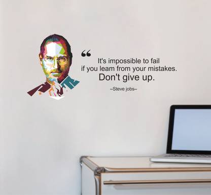 Decoration Stickers 76 cm It's impossible to fail if you leam from your mistakes. Don’t give up Wall Stickers 40cm x 76cm Self Adhesive Sticker