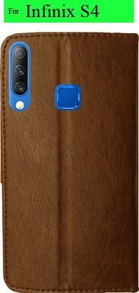 MYSHANZ Flip Cover for Infinix S4, Infinix S4 flip cover, Infinix S4 Desginer Flip cover, Infinix S4 mobile flip cover (Gold)