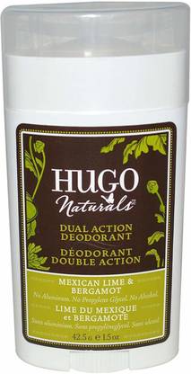 Hugo Naturals Dual Action Deodorant Stick Mexican Lime And Bergamot 1.5 Oz [Cat_3955] Deodorant Stick  -  For Men & Women