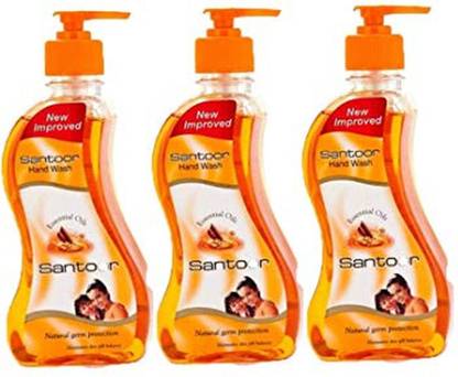 Santoor Classic Sandalwood & Tulsi Gentle Ambz Handwash 215 Ml ( Pack of 3) Hand Wash Bottle