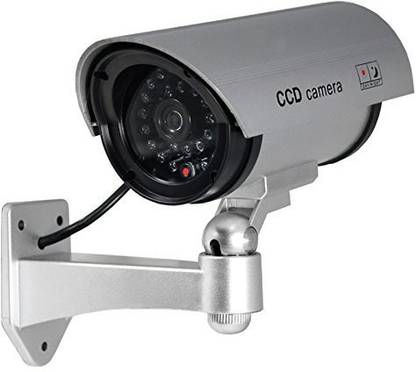 Rixim Realistic Looking Dummy Security CCTV Fake Bullet Camera with Flashing LED Light Indication, Dummy Camera for Home, Dummy CCTV Camera Security Camera