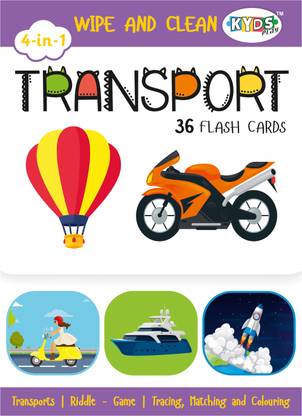 Kyds Play Transport - Wipe & Clean Activity Flash Cards
