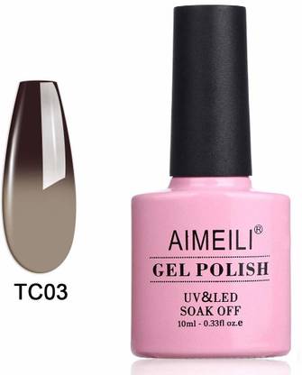 AIMEILI Soak Off Uv Led Temperature Color Changing Chameleon Gel Nail Polish Old Fashioned (Tc03) 10Ml [Cat_1003] Grey