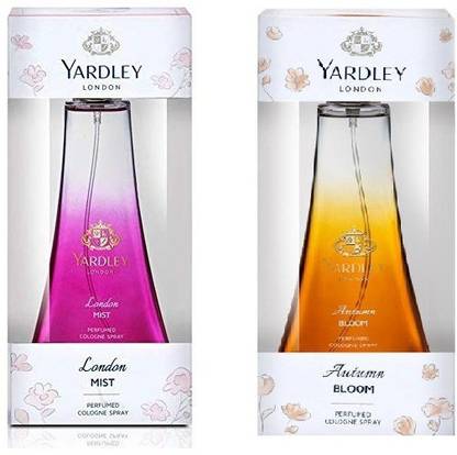 YARDLEY Autumn Bloom And London Mist perfume,50 ml each,pack of 2 Eau de Toilette  -  100 ml