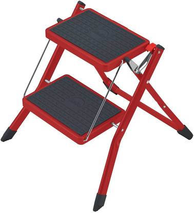 hailo Hailo Steel Folding step stool MINI Red Steel Ladder