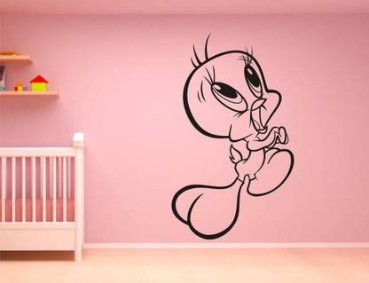 PRIME HOME DECOR 59 cm Twity Bird Wall Decal Sticker For Kids Room, Living Room And Badroom Removable Sticker