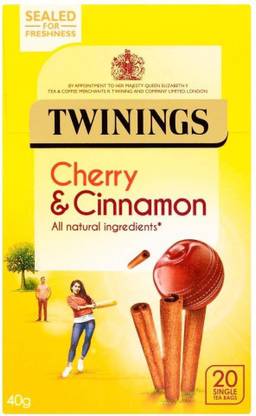 TWININGS Cherry & Cinnamon Tea 20 Tea Bag Cherry, Cinnamon Tea Bags Box