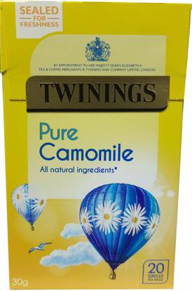 TWININGS Pure Camomile Tea - 20 Tea Bags Chamomile Tea Bags Box