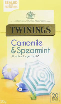 TWININGS Camomile and Spearmint Tea 20 Tea Bags Chamomile Tea Bags Box