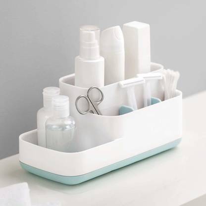 DEUSON ECOM Bathroom Storage Organizer, 5 Compartment Toothbrush Holders Caddy Cosmetics Toiletry Toothbrush Holder Stand for Wash Basin Shaving kit Toiletry Stand and Office Table Accessories Holder Plastic Toothbrush Holder