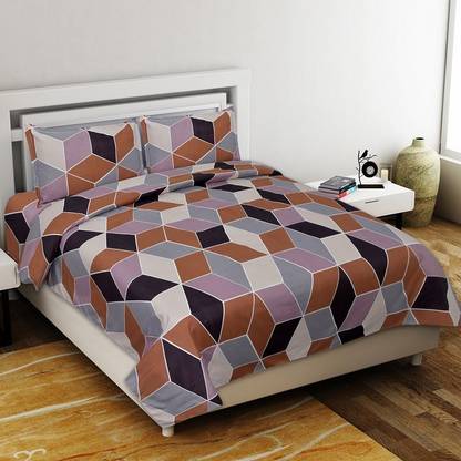 GAURANSH ENTERPRISES 110 TC Polyester Double Printed Flat Bedsheet