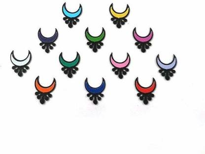 Comet Busters Designer colored Moon Shaped Bindi Forehead Multicolor Bindis