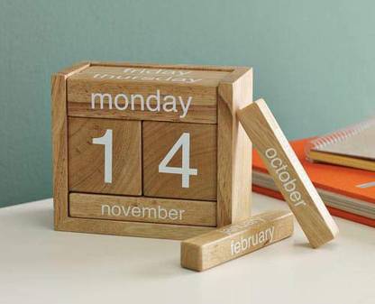 GiftingBestWishes Wooden Desk Calendar - Mini Calendar - Office Stationary NA Table Calendar