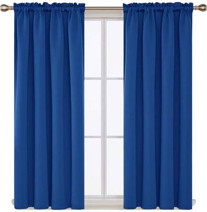 COMFY HOME 274.3 cm (9 ft) Silk Blackout Long Door Curtain (Pack Of 2)