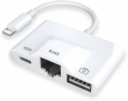 microware Lightning Cable 0.01 m Ethernet LAN Lighting to RJ45 Adapter Network Compact USB 3.0