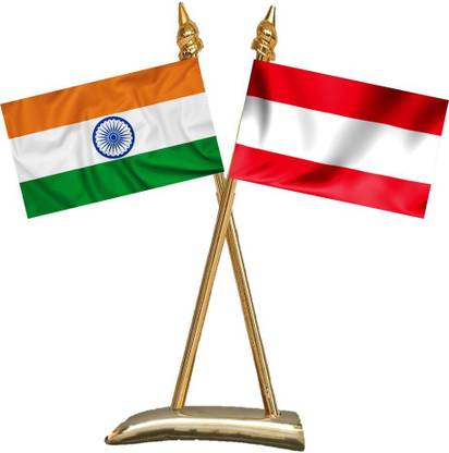 UNIQ India & Austria Rectangle Table Miniature Flag