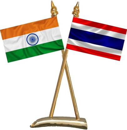 UNIQ India & Thailand Rectangle Table Miniature Flag