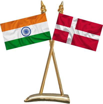 UNIQ India & Denmark Rectangle Table Miniature Flag