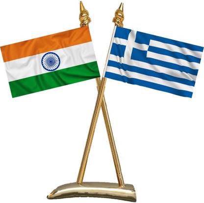 UNIQ India & Greece Rectangle Table Miniature Flag