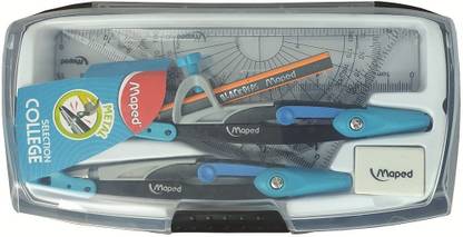 Maped Metal Selection College Mathematical Instrument Geometry Box - Pack of 2 Geometry Box