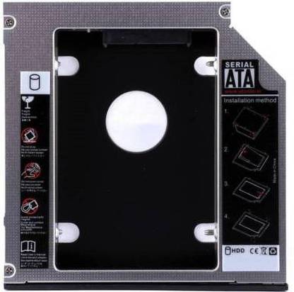 ATEKT 9.5mm 2nd Hard Disk Drive Bay Caddy Second HDD Caddy For CD/DVD-ROM,Laptop 2.5 inch 2.5 inch Internal Hard Drive Enclosure/HDD Caddy (For 2.5" HDD/SSD, Black) 2.5 inch Shock Resistant caddy