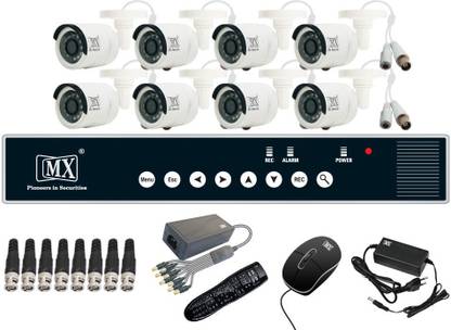 MX CCTV Cameras Kit 8 Channel Analog System w/ Analog Camera BNC DC pin & 1 DVR - Set 4 Security Camera
