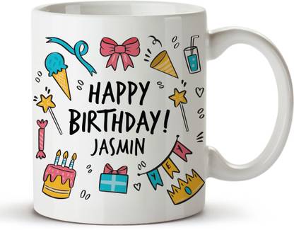 Happiest Happy Birthday Jasmin Ceramic Coffee Mug