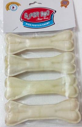 Super Dog Pressed Dog Bone 5 inches - Pack of 4 bones Chicken Dog Chew Chicken Dog Chew