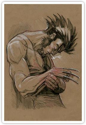 Wolverine Pencil Sketch Wall Poster Photographic Paper