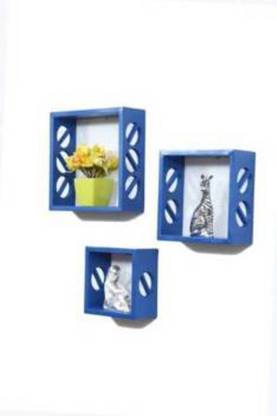 Unity Handicrafts This set of three cube wall shelves With a chic and contemporary styling, these three wall shelves from Home Sparkle are definite to stand out on any wall. Made from high quality engineered wood, the shelves can be used to store frames, vases or any other decorative items. MDF (Medium Density Fiber) Wall Shelf