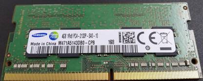 Samsung SO-DIMM PC4-17000, 1RX8 DDR4 4 GB (Single Channel) Laptop (M471A5143DB0-CPB DDR4 2133 Mhz 260-pin LAPTOP RAM)