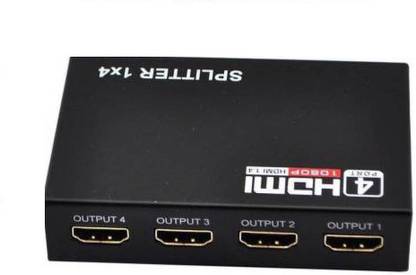 ADNet 4 PORT HDMI SPLITTER (1IN-4OUT) Full HD 1080P HDMI 1.4 Splitter Media Streaming Device (Black) Media Streaming Device