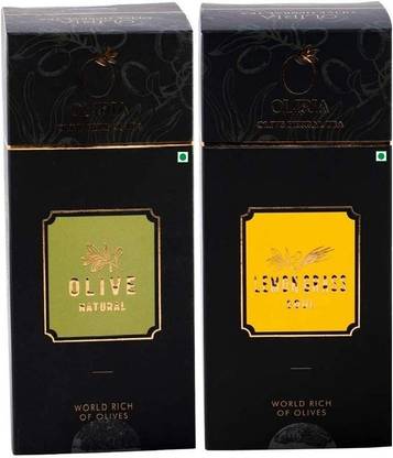 Oliria Healthy And Natural Olive Tree, Olive Natural And Lemongrass Flavour, 20 Tea Bags Each, (2gm Each), Set of 2 Assorted Herbal Tea Bags Box