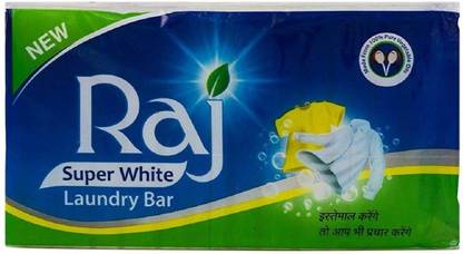 RAJ Super White Laundry Bar 125 gm Detergent Bar