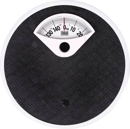 CROWN Classic Personal Bathroom Weighing Scale For Human Body, Mechanical Manual Analog Weighing Scale upto 150 kgs capacity (Black) Weighing Scale