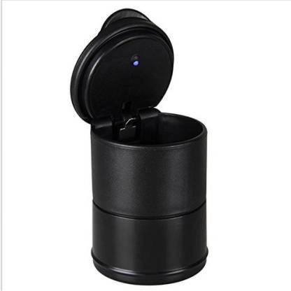 Auto Ryde Portable Auto Car Truck Cigarette Smoke Ashtray Ash Cylinder Cup Holder Cigarette Ashtray with LED Light for Most Car Holder Smokeless Car Black Plastic Ashtray