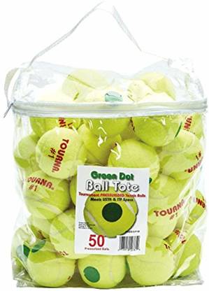 Tourna Pressurized Green Dot Tennis Balls 50 Ball Tote Bag Green Dot Tennis Balls  Tennis Ball