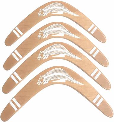 Deals2Save Returning Wooden Boomerang 14" Outdoor Toy for 14 Yrs & Above (Set of 4) Right Handed Returning Boomerang