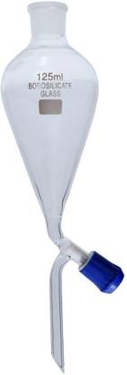 MAXXIC LABORATORIES Borosilicate Glass Separating Funnel 125 ml with Teflon Cork of Heavy Buret