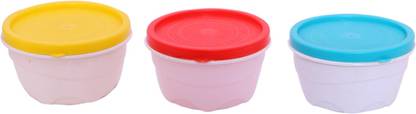 Lush Classic Storage Container Yellow-Red-Syan Unique Pack of 3 3 Containers Lunch Box