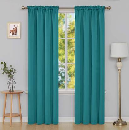 COMFY HOME 243.8 cm (8 ft) Silk Blackout Door Curtain (Pack Of 2)